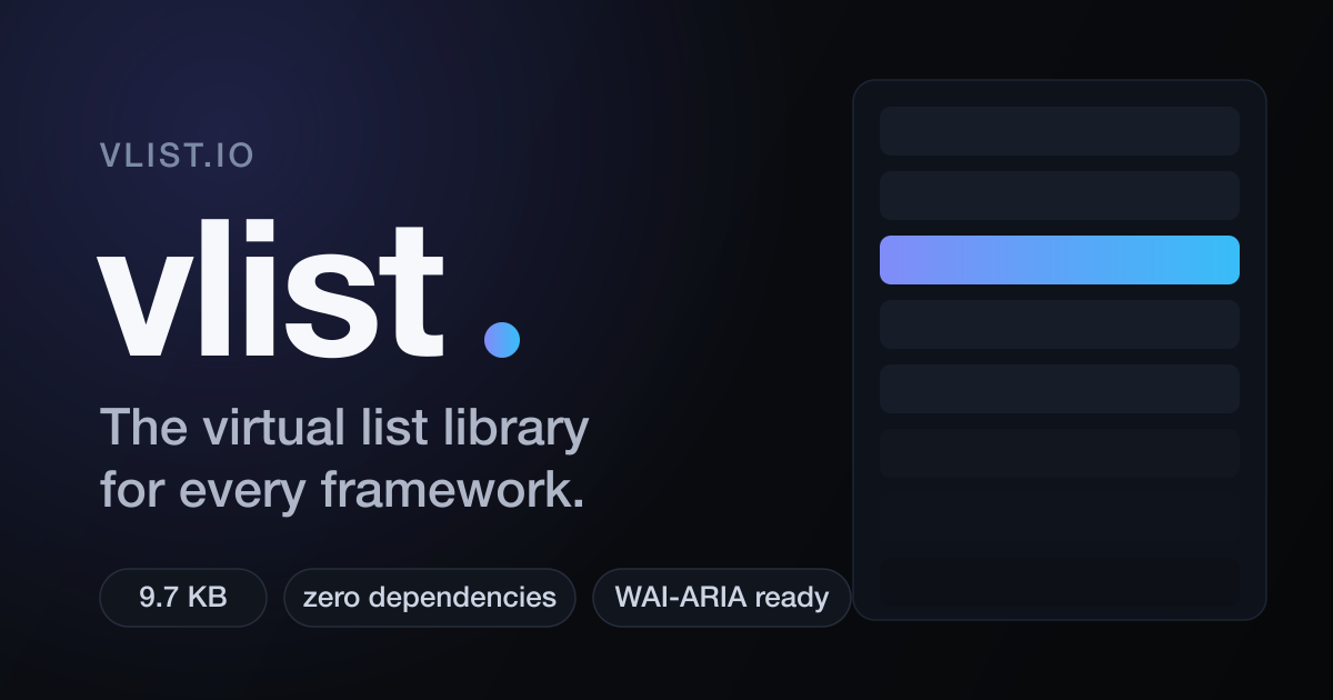 vlist — The Virtual List for Every Framework